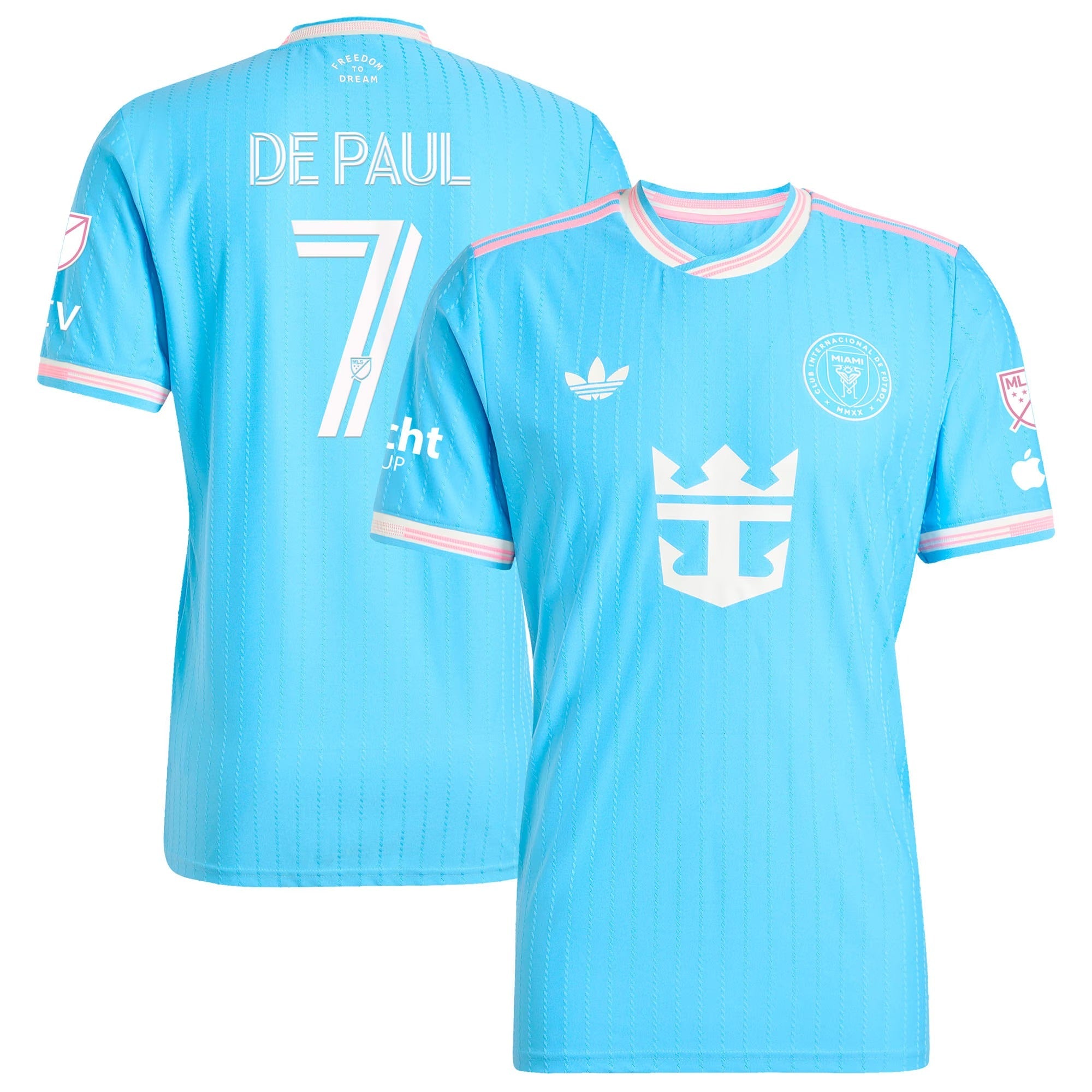 Rodrigo De Paul Inter Miami CF adidas Originals 2025 Third Player Soccer Shirt - Blue