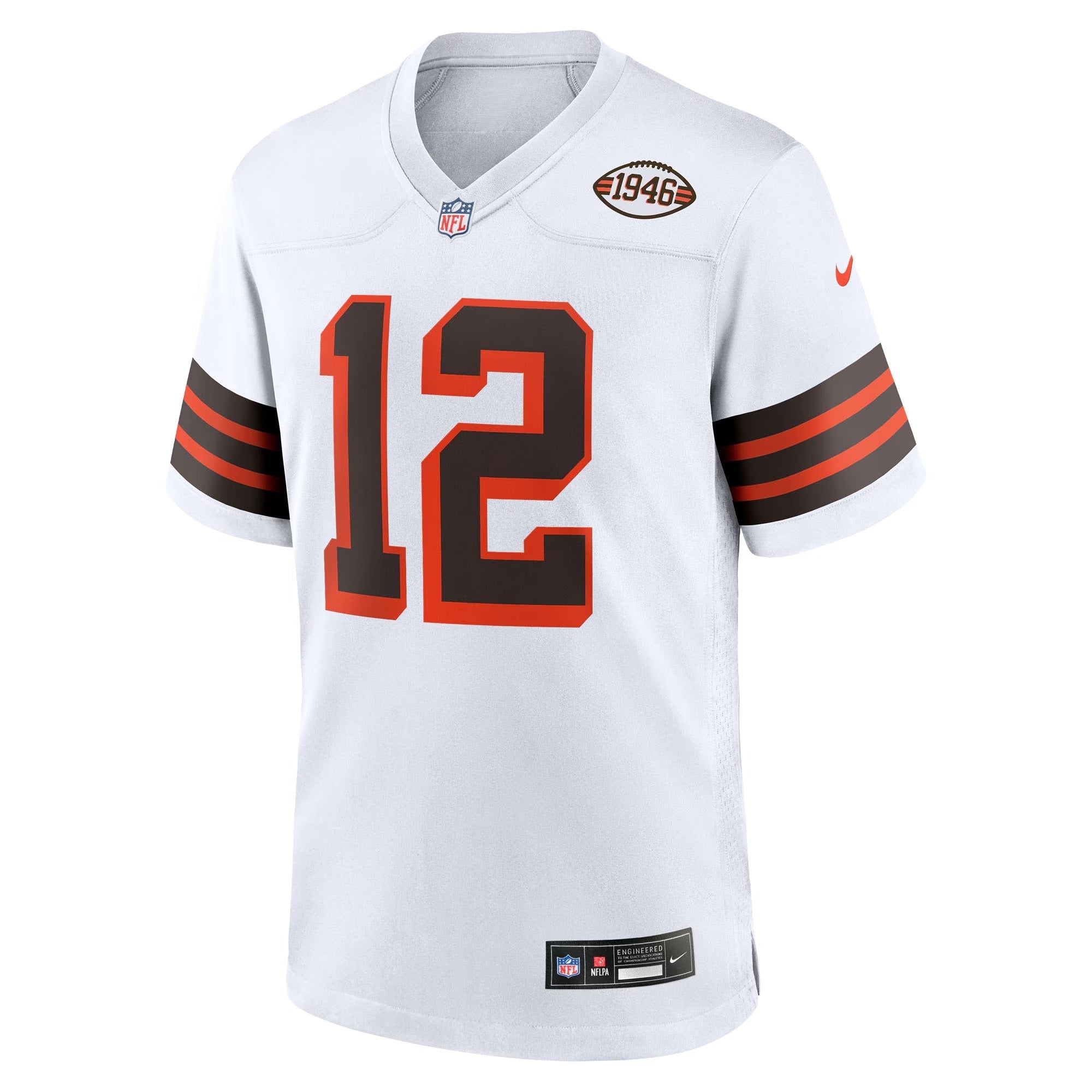 Shedeur Sanders Cleveland Browns teams 2025 NFL Draft 2nd Alternate Game Soccer Shirt - White