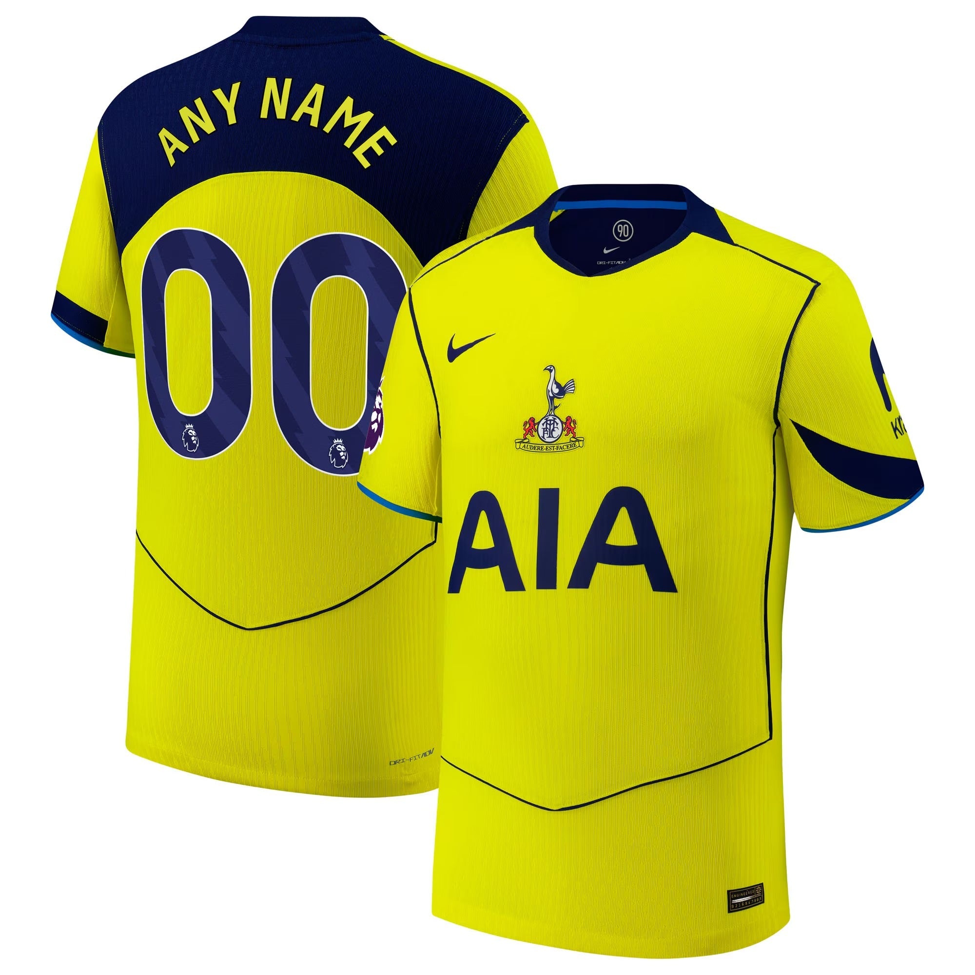 Tottenham Hotspur teams 2025/26 Third Customized Soccer Shirt - Yellow