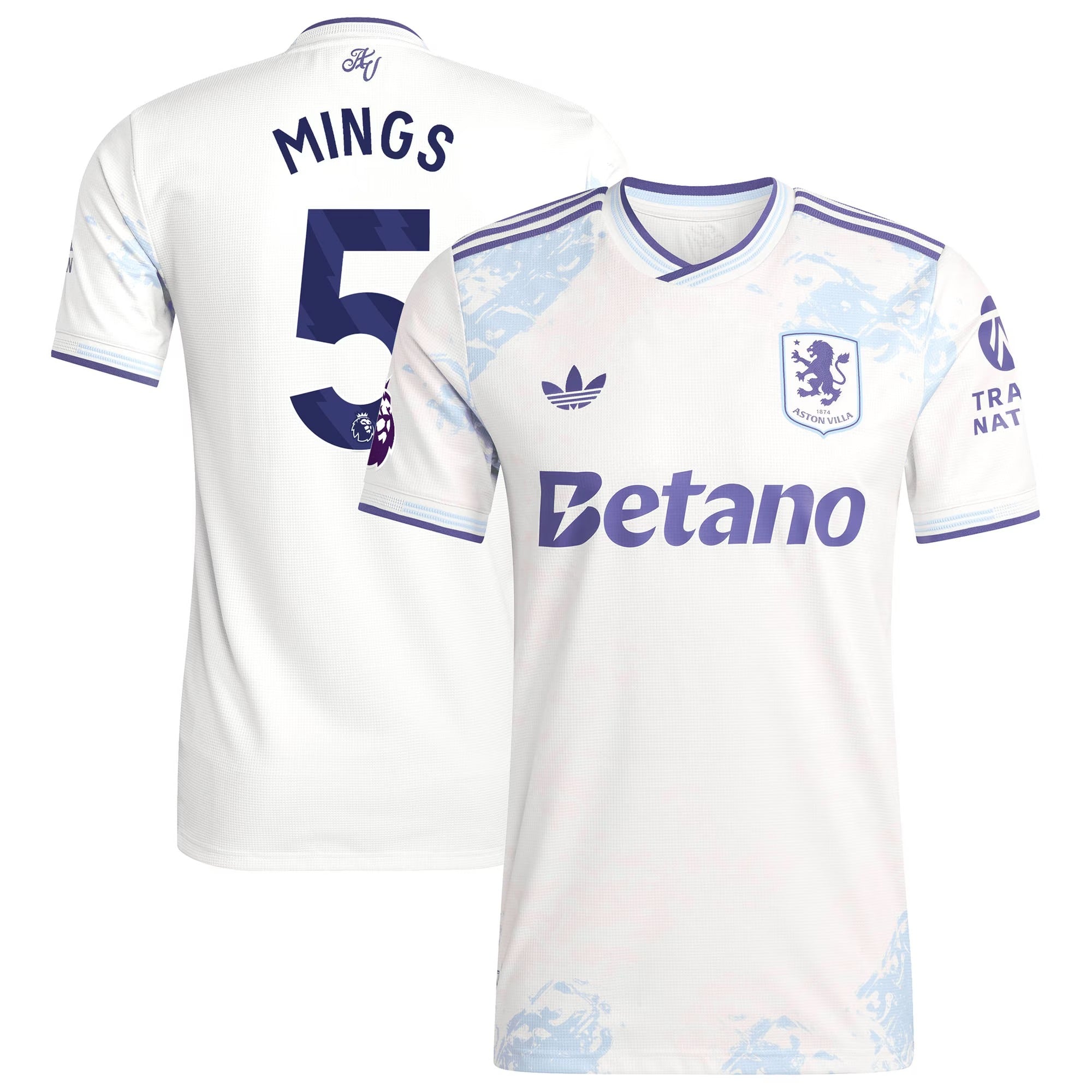 Tyrone Mings Aston Villa adidas 2025/26 Third Player Soccer Shirt - White