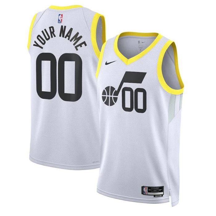 Utah Jazz Unisex 2023 Swingman Custom Jersey White - Association Edition - Jersey Teams World
