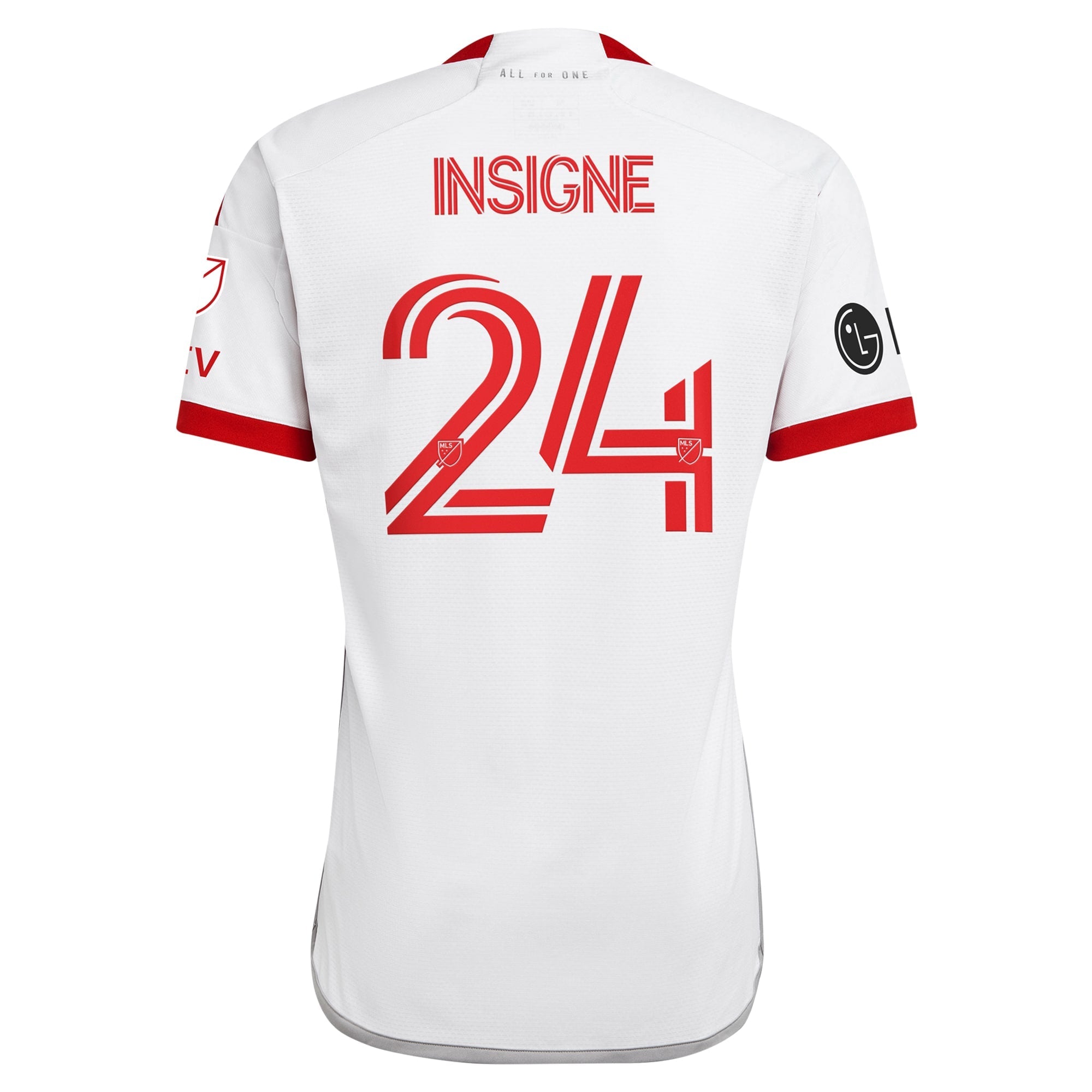 adidas Lorenzo Insigne Toronto FC jersey white with red number 24 and name on back