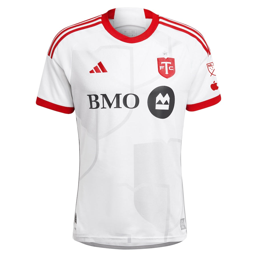 Authentic Toronto FC Adidas jersey 2024 in white with red accents and sponsor logos