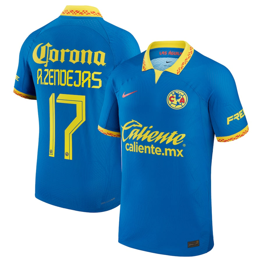 Alejandro Zendejas Club America Away 2023/24 Shirt - Blue