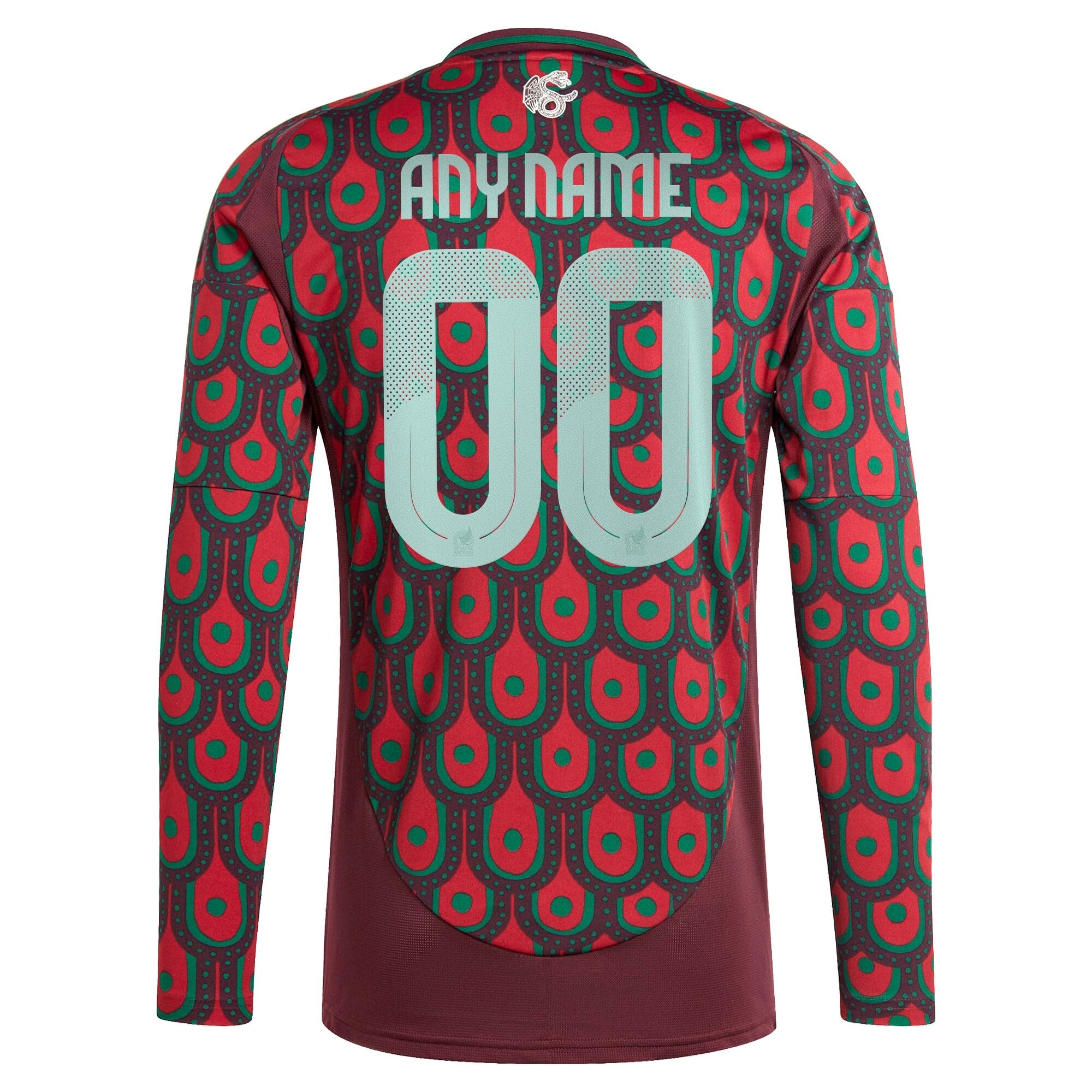 Mexico National Team 2024 Home Custom Long Sleeve Shirt - Burgundy