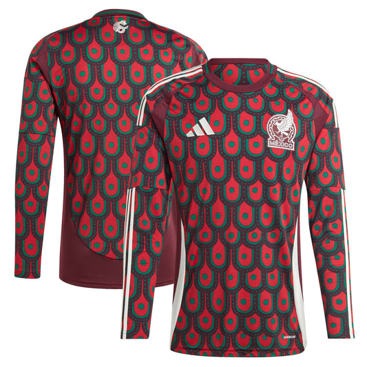 Mexico National Team 2024 Home Long Sleeve Shirt - Burgundy