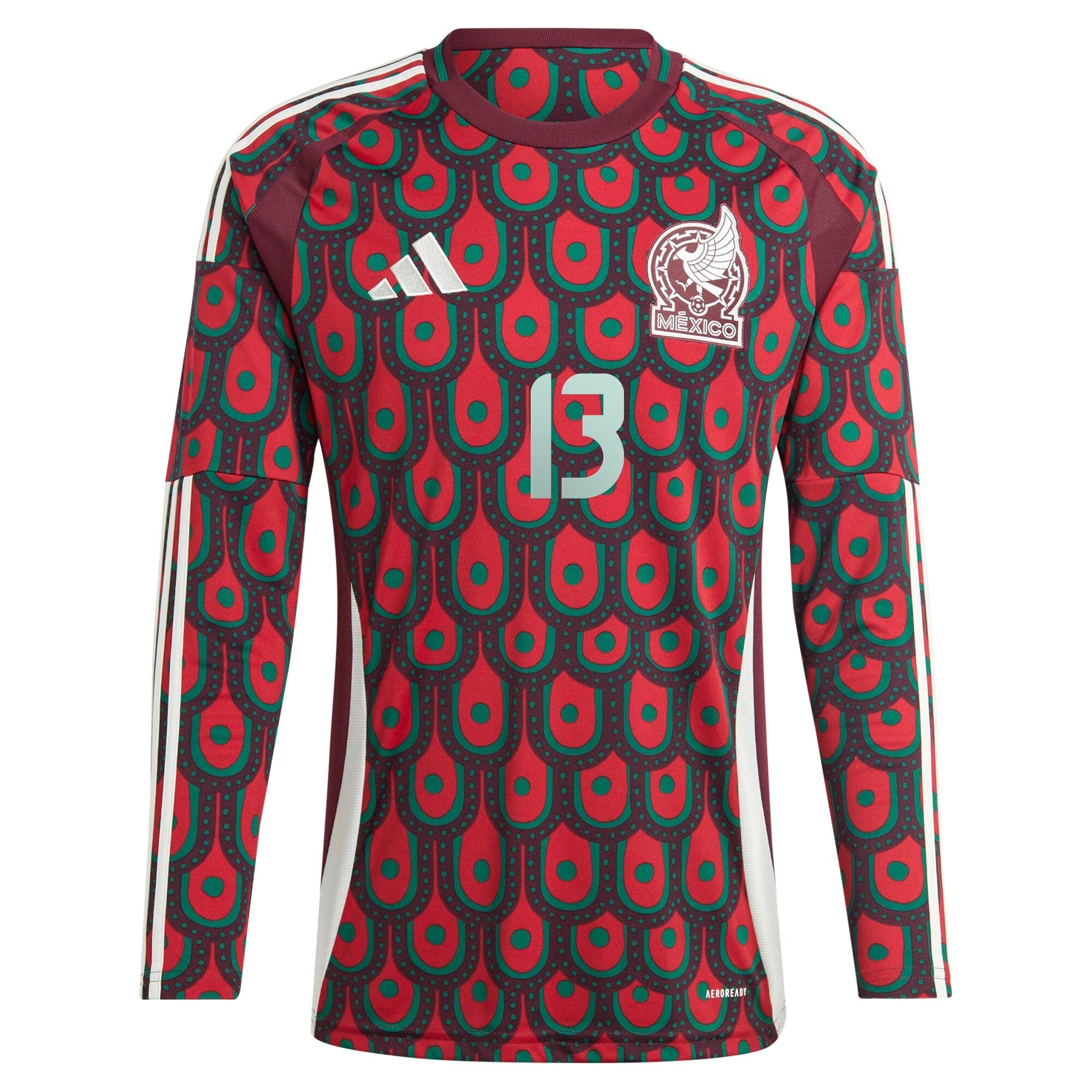 Guillermo Ochoa Mexico National Team 2024 Home Player Long Sleeve Shirt - Burgundy