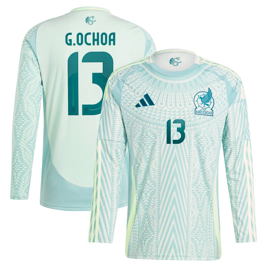 Guillermo Ochoa Mexico National Team 2024 Away Player Long Sleeve Shirt - Green