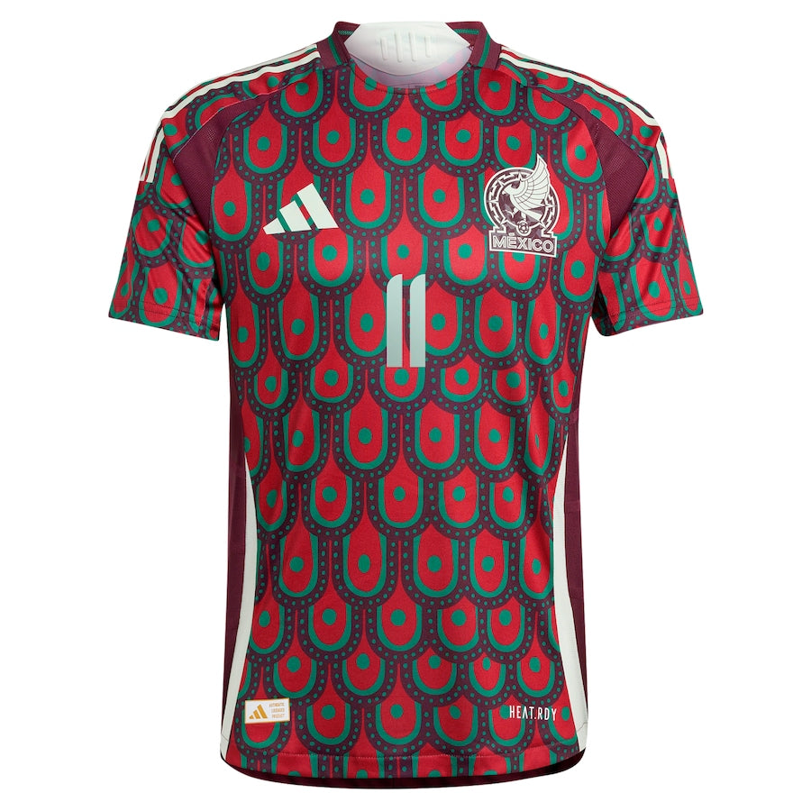 Santiago Giménez Mexico National Team 2024 Home Player Shirt - Burgundy