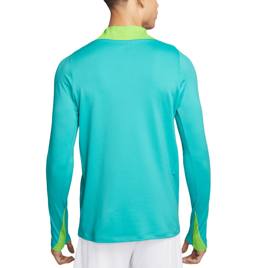Brazil National Team 2024 Strike Drill Performance Quarter-Zip Pullover Top - Aqua