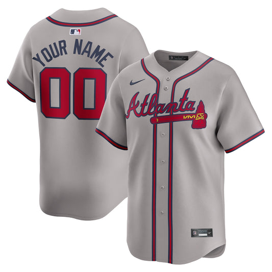 Atlanta Braves Away Limited Custom Shirt - Gray