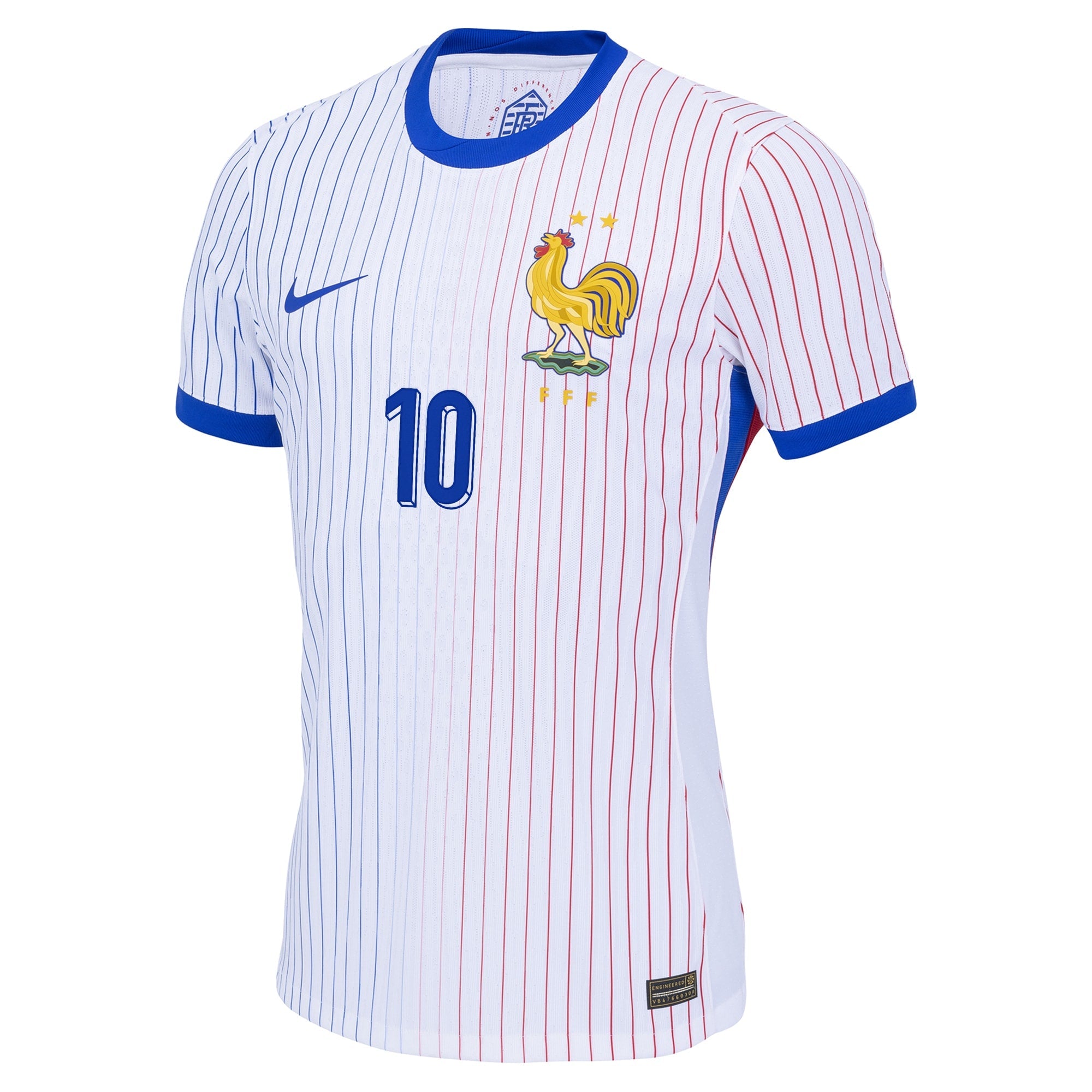 Kylian Mbappe France National Team 2024 Away Shirt - White