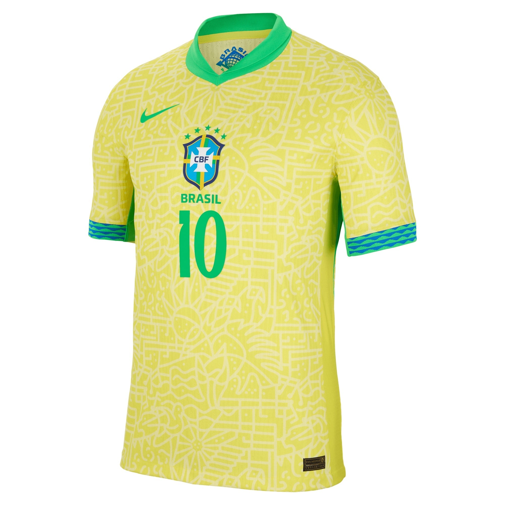 Neymar Jr. Brazil National Team 2024 Home Match Player Shirt – Yellow