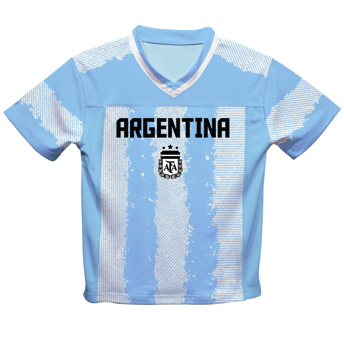 Lionel Messi Argentina National Team Vive La Fete Football Shirt - Light Blue