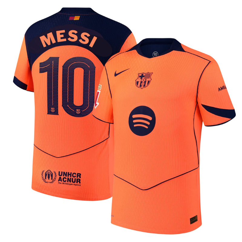 Lionel Messi Barcelona 2025/26 Third Player Soccer Shirt - Orange (Copy)