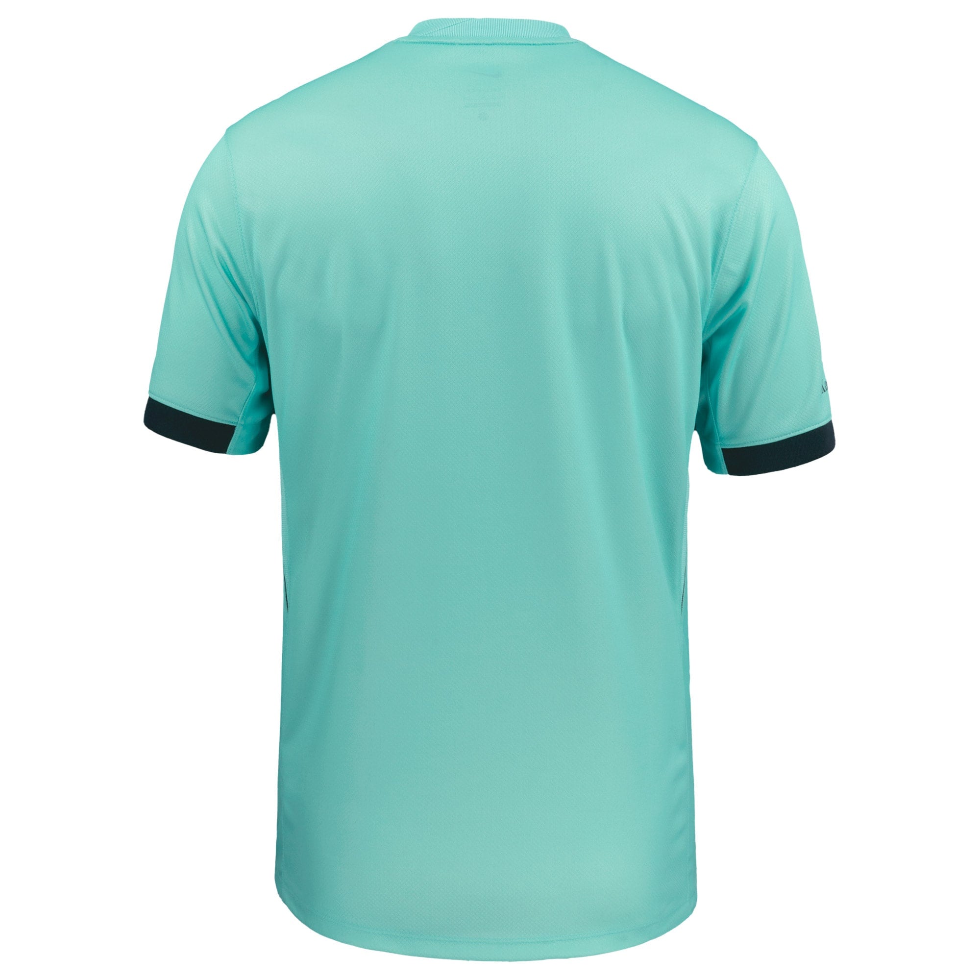 Back view of Nike Kansas City Current jersey in light teal with black sleeve cuffs