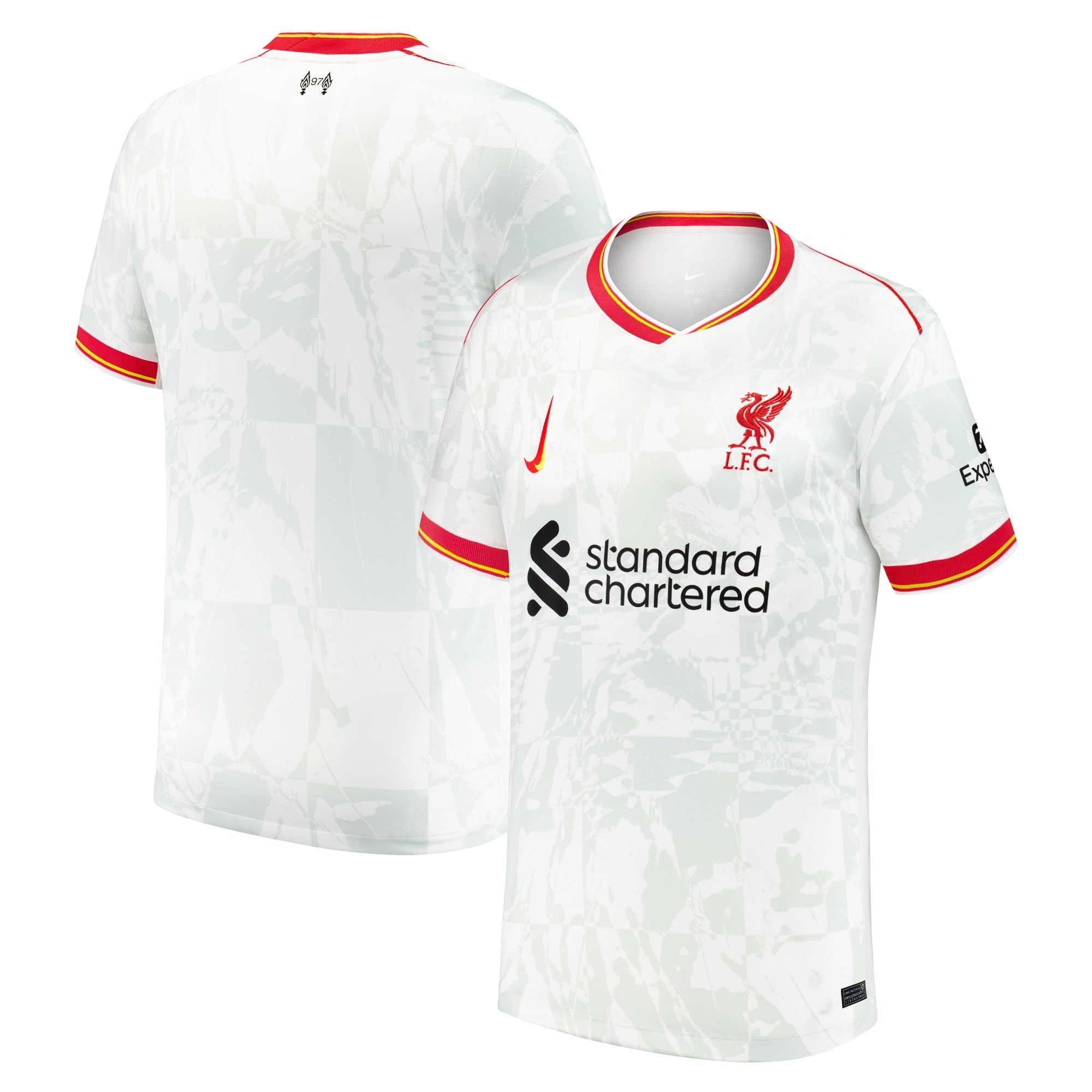 Liverpool Nike 2025 third Custom jersey in white with red and yellow accents and sponsor logos