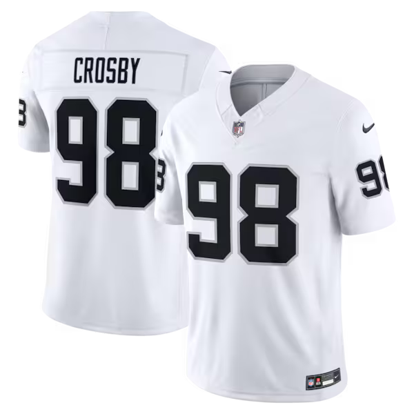 Maxx Crosby Las Vegas Raiders Soccer Intl Vapor F.U.S.E. Stitched Limited Jersey - White