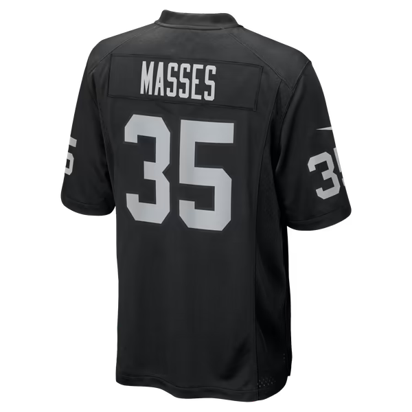 Hezekiah Masses Las Vegas Raiders Soccer Intl Team Game Jersey - Black