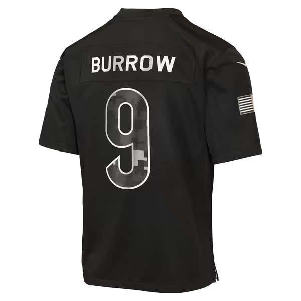 Joe Burrow Cincinnati Bengals Soccer Intl Youth 2026 Salute to Service Game Jersey - Black