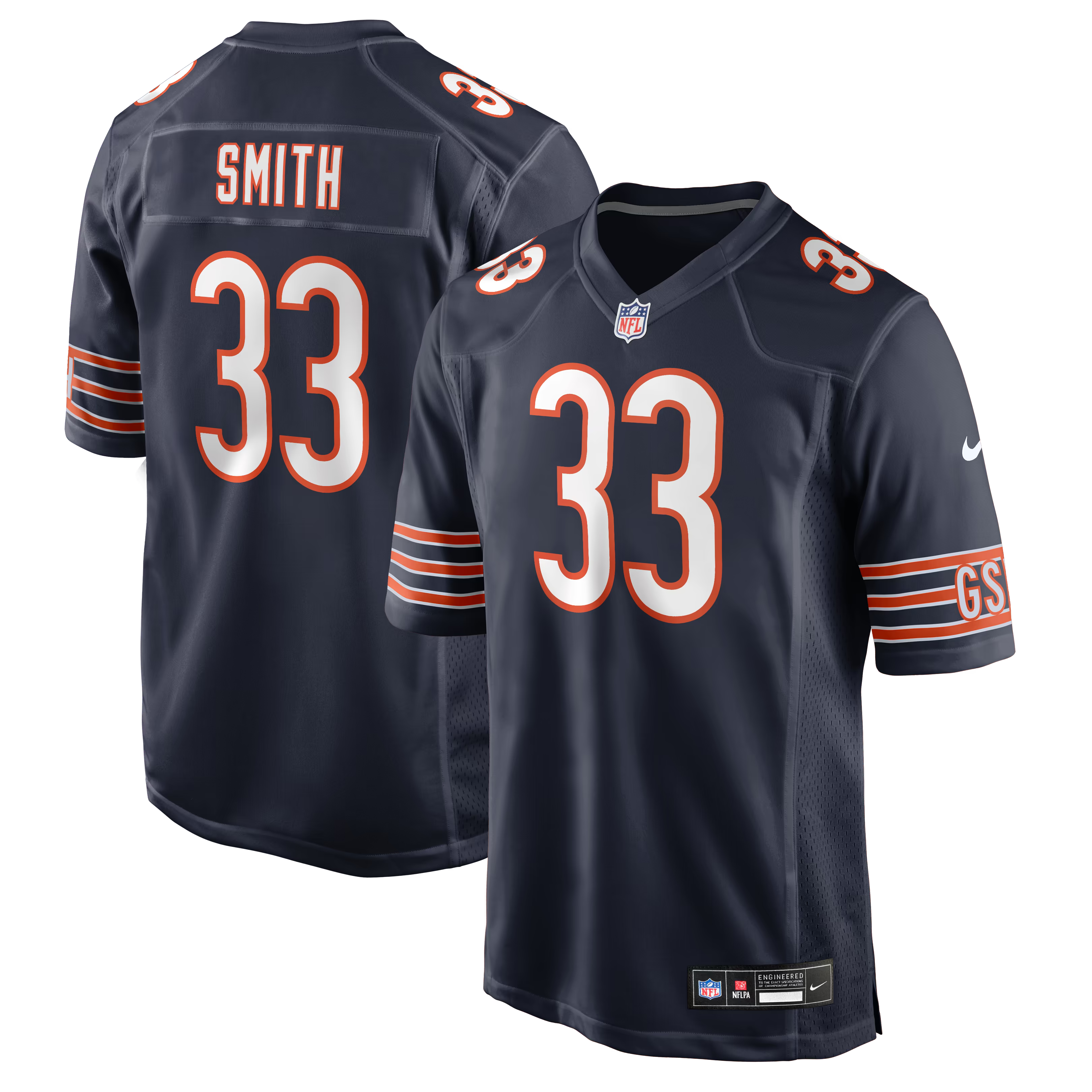 Keidron Smith Chicago Bears Soccer Intl Team Game Jersey - Navy
