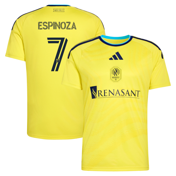 Soccer Intl Cristian Espinoza Nashville SC 2026 The Reverb Kit Replica Custom Jersey Yellow