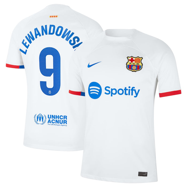 Robert Lewandowski Barcelona  2023/24 Away Jersey - White