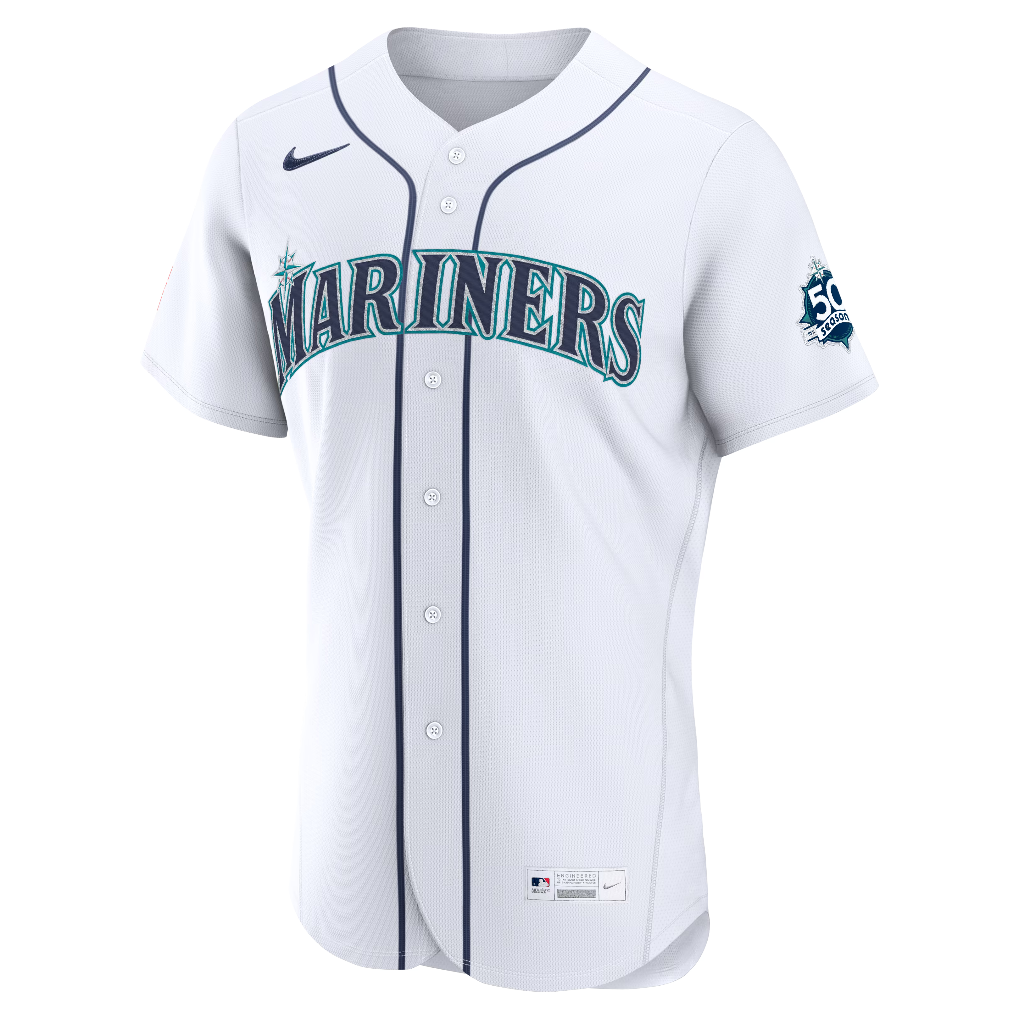 Josh Naylor Seattle Mariners Soccer Intl Home 50th Season Authentic Jersey - White