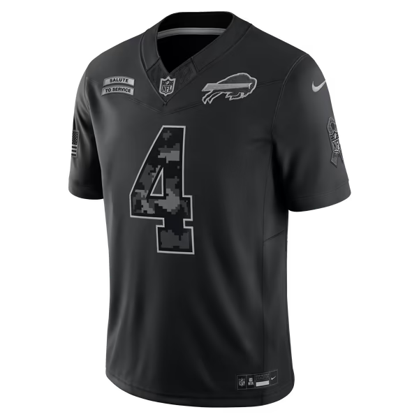 James Cook III Buffalo Bills Soccer Intl 2026 Salute to Service Stitched Limited Jersey - Black