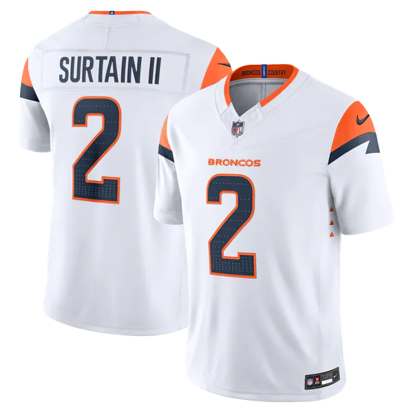 Pat Surtain II Denver Broncos Soccer Intl Vapor F.U.S.E. Stitched Limited Jersey - White