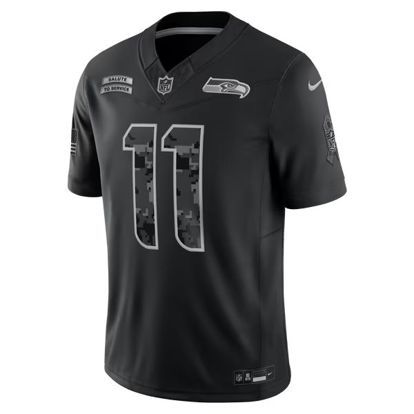 Jaxon Smith-Njigba Seattle Seahawks Soccer Intl 2026 Salute to Service Stitched Limited Jersey - Black