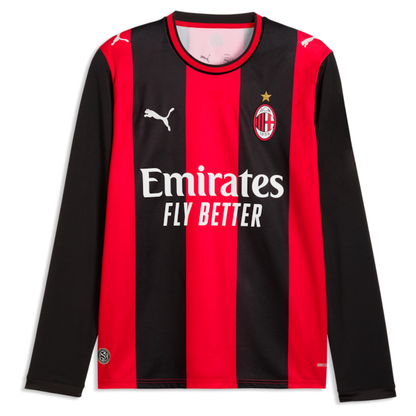 Soccer Intl Christian Pulisic AC Milan 2026/27 Home Replica Long Sleeve Jersey Black/Red