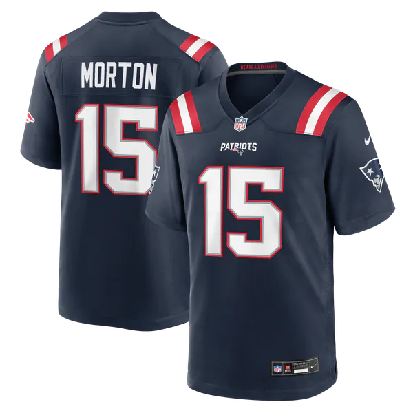Behren Morton New England Patriots Soccer Intl Team Game Jersey - Navy