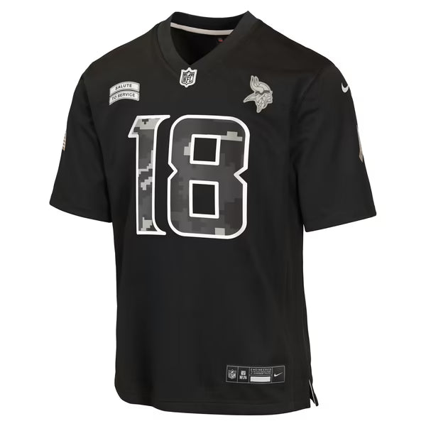 Justin Jefferson Minnesota Vikings Soccer Intl Youth 2026 Salute to Service Game Jersey - Black
