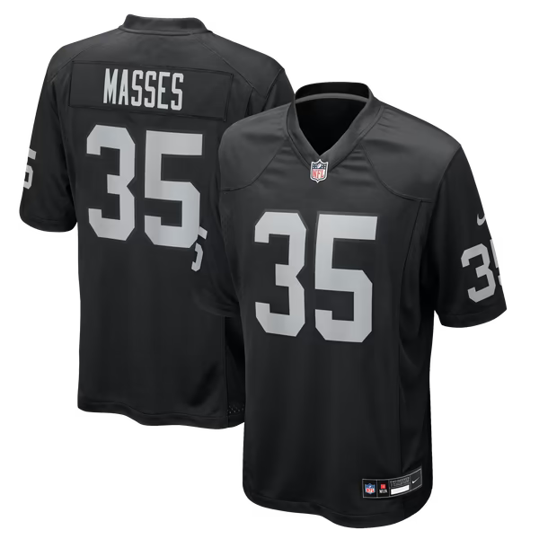 Hezekiah Masses Las Vegas Raiders Soccer Intl Team Game Jersey - Black