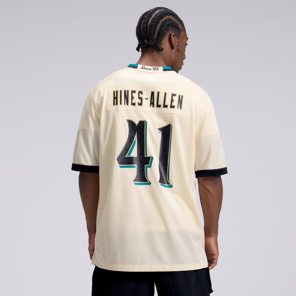 Josh Hines-Allen Jacksonville Jaguars Soccer Intl 2026 Rivalries Collection Game Jersey - Natural