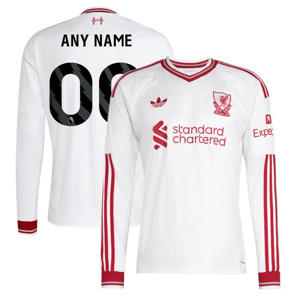 Liverpool Soccer Intl 2026/27 Away Replica Custom Long Sleeve Jersey - White