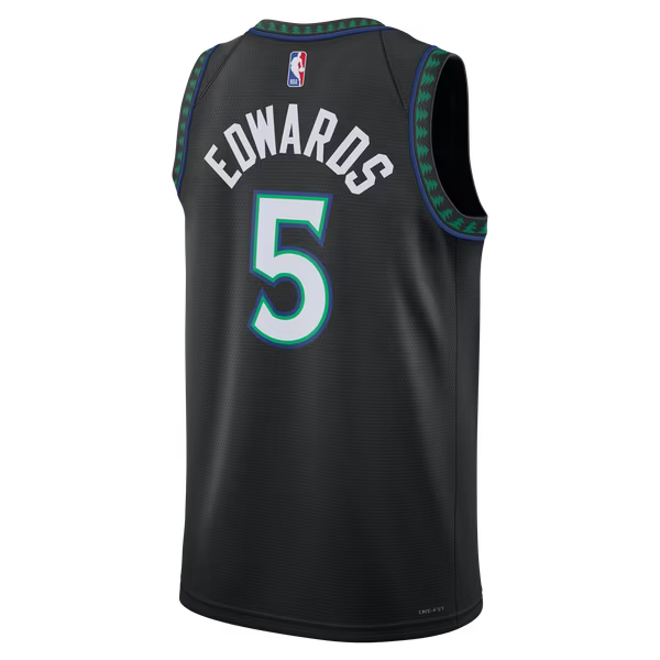 Anthony Edwards Minnesota Timberwolves Soccer Intl Brand Unisex Swingman Jersey - Statement Edition - Black