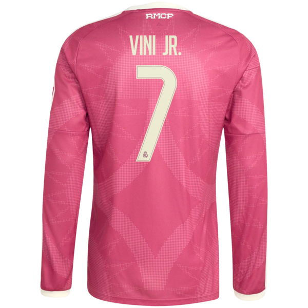 Vini Jr. Real Madrid Soccer Intl 2026/27 Third Replica Long Sleeve Jersey - Pink
