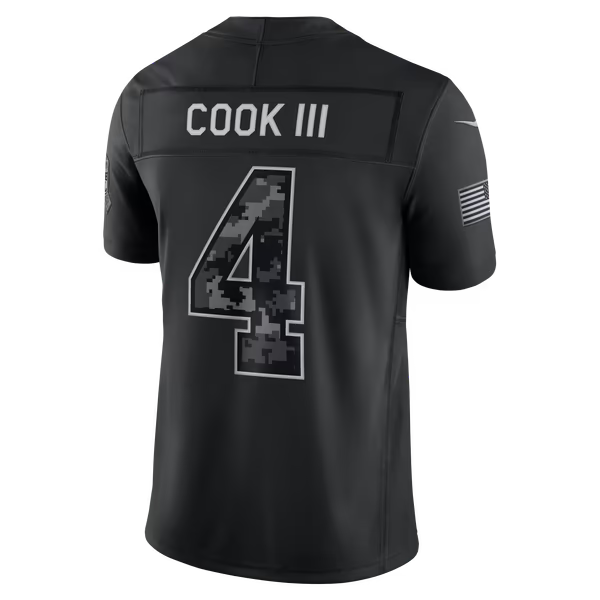 James Cook III Buffalo Bills Soccer Intl 2026 Salute to Service Stitched Limited Jersey - Black