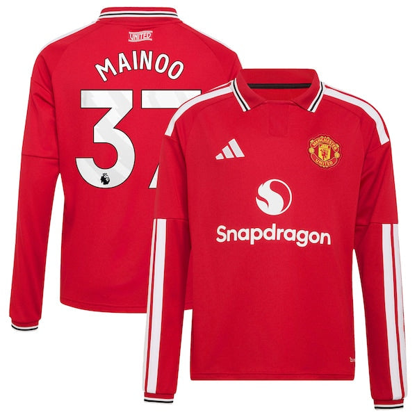 Soccer Intl Kobbie Mainoo Manchester United 2026/27 Home Replica Long Sleeve Jersey Red