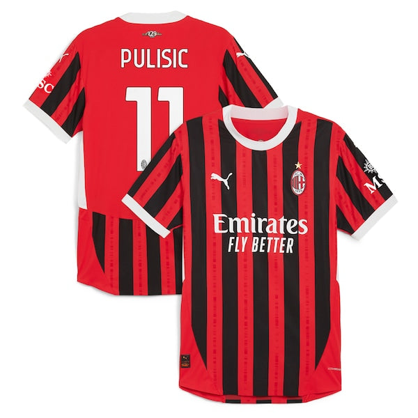 AC Milan Home  Shirt 2024-25 with Pulisic 11 printing