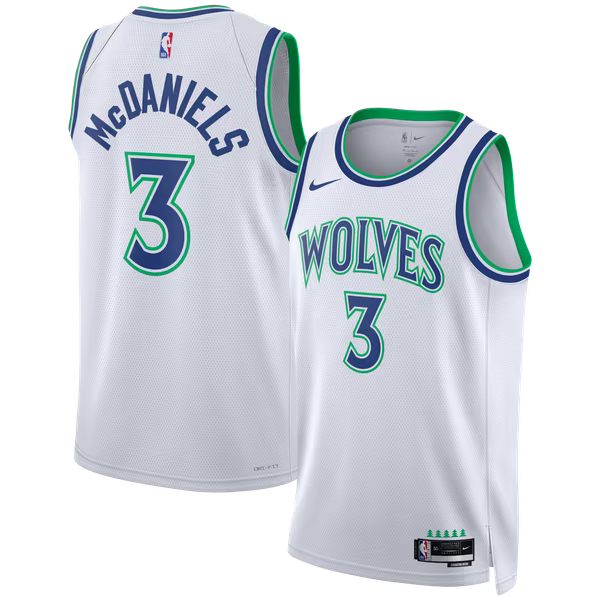 Jaden McDaniels Minnesota Timberwolves Soccer Intl Unisex Swingman Jersey - Association Edition - White