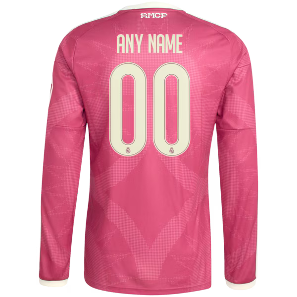 Real Madrid Soccer Intl 2026/27 Third Replica Custom Long Sleeve Jersey - Pink