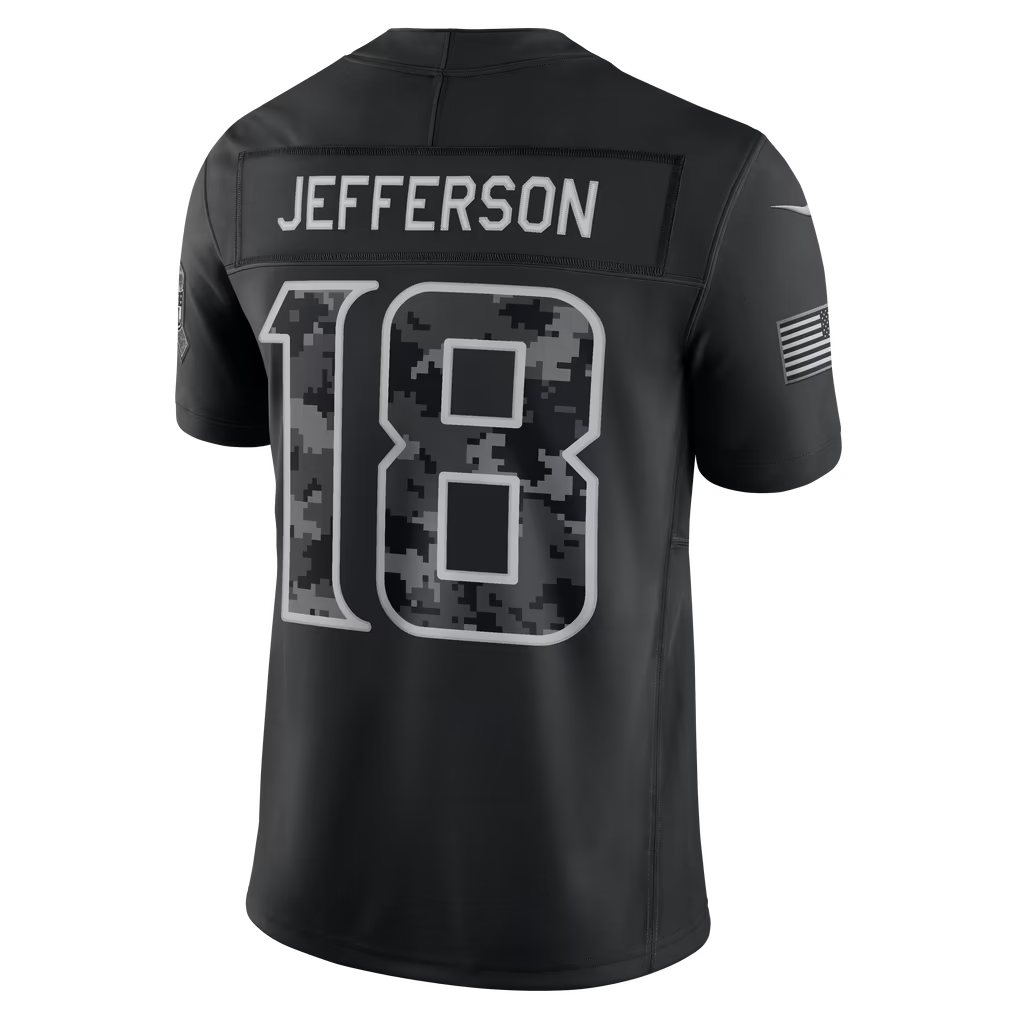 Justin Jefferson Minnesota Vikings Soccer Intl 2026 Salute to Service Stitched Limited Jersey - Black