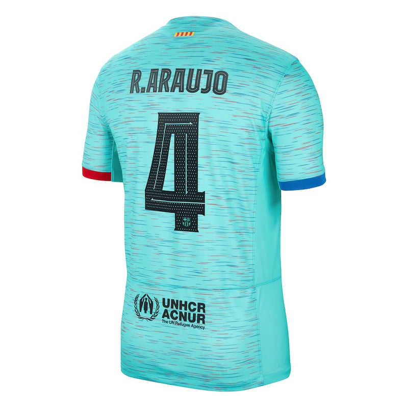 Ronald Araujo Barcelona  2023/24 Third Jersey - Aqua