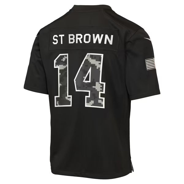 Amon-Ra St. Brown Detroit Lions Soccer Intl Youth 2026 Salute to Service Game Jersey - Black