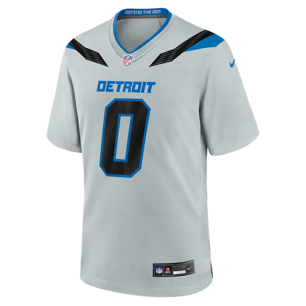 Jahmyr Gibbs Detroit Lions Soccer Intl 2026 Rivalries Collection Game Jersey - Silver