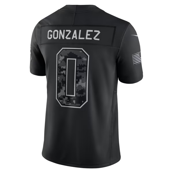Christian Gonzalez New England Patriots Soccer Intl 2026 Salute to Service Stitched Limited Jersey - Black