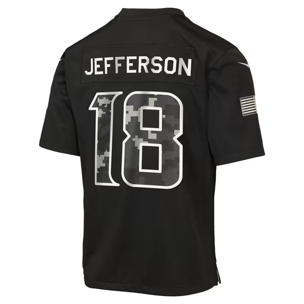 Justin Jefferson Minnesota Vikings Soccer Intl Youth 2026 Salute to Service Game Jersey - Black